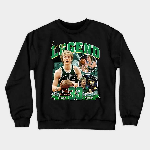 Larry Bird Legend Air Bird Basketball Signature Vintage Retro 80s 90s Bootleg Rap Style Crewneck Sweatshirt by CarDE